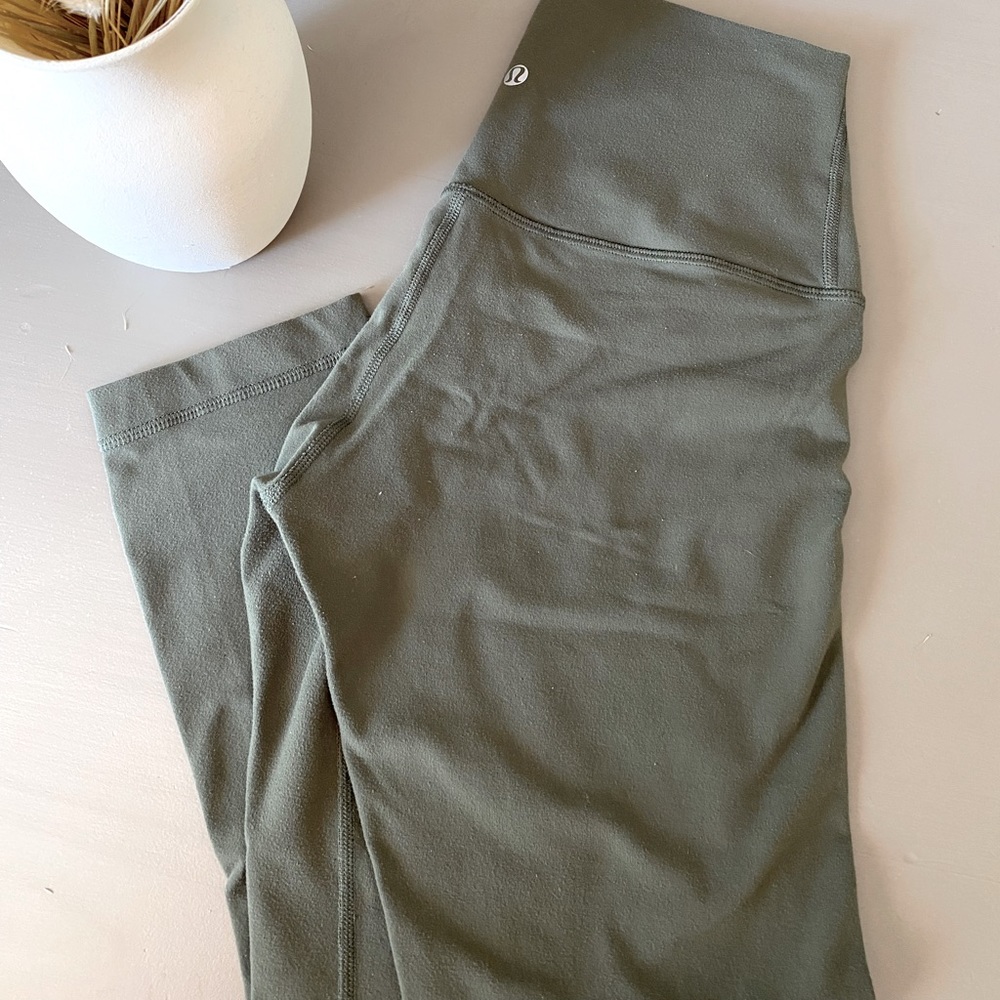 Lululemon Cropped Olive Green Leggings